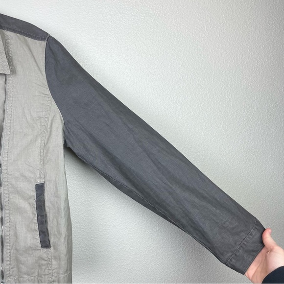 Eileen Fisher Women's Medium Coated Organic Linen Moto Jacket Full Zip Collared - Picture 6 of 16